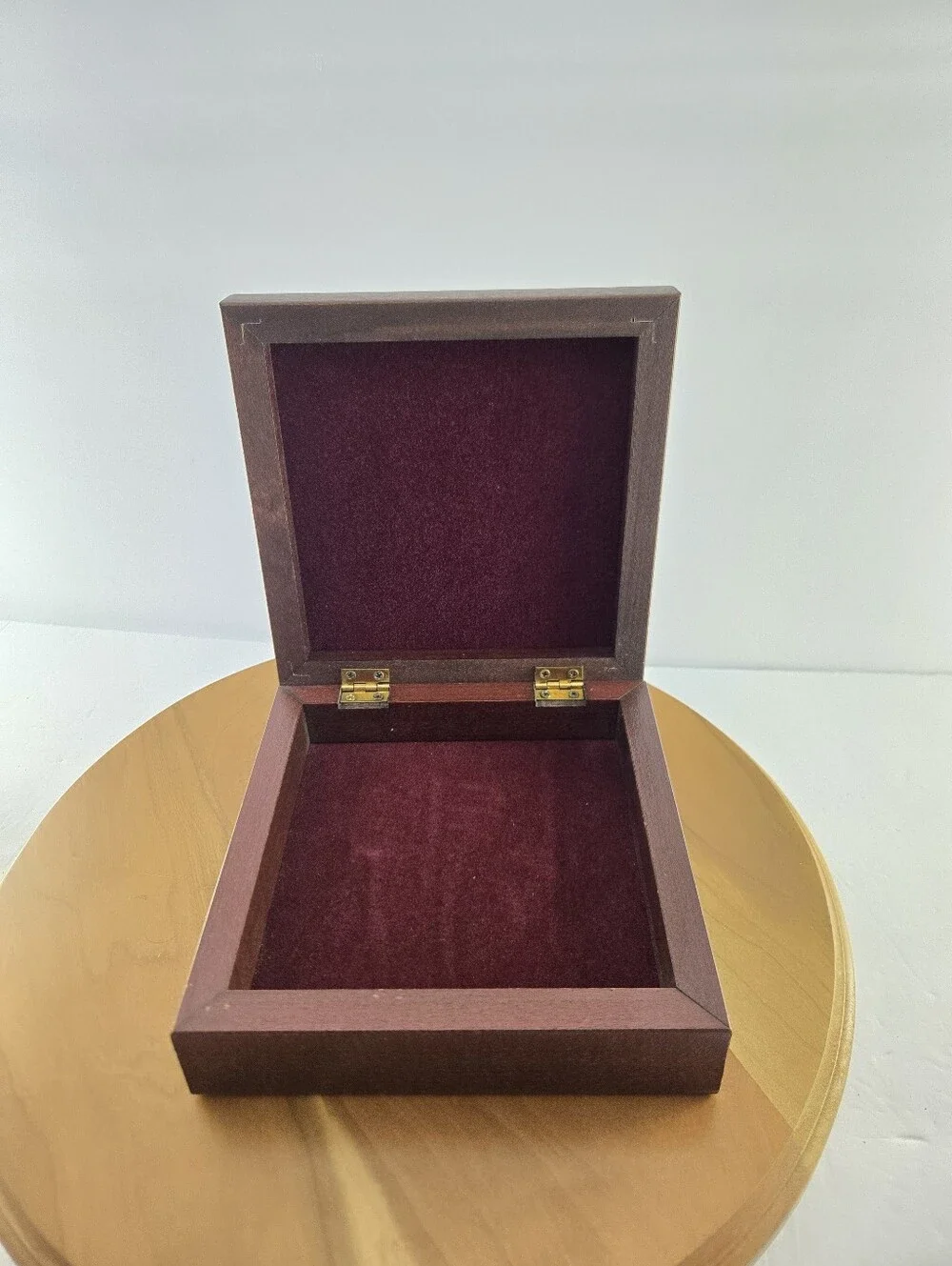 Wooden Keepsake Trinket Box | Cottage Garden Frame Lid Clamshell, Vintage